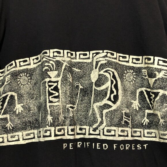 Fred Harvey TShirt Men Size L Petrified Forest Patterned 2 Sided Ethnic Ancient - Picture 4 of 9